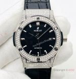 HB Factory V3 Hublot Classic Fusion Swiss Hub1213 Watch Iced Out Black Dial Super Clone
